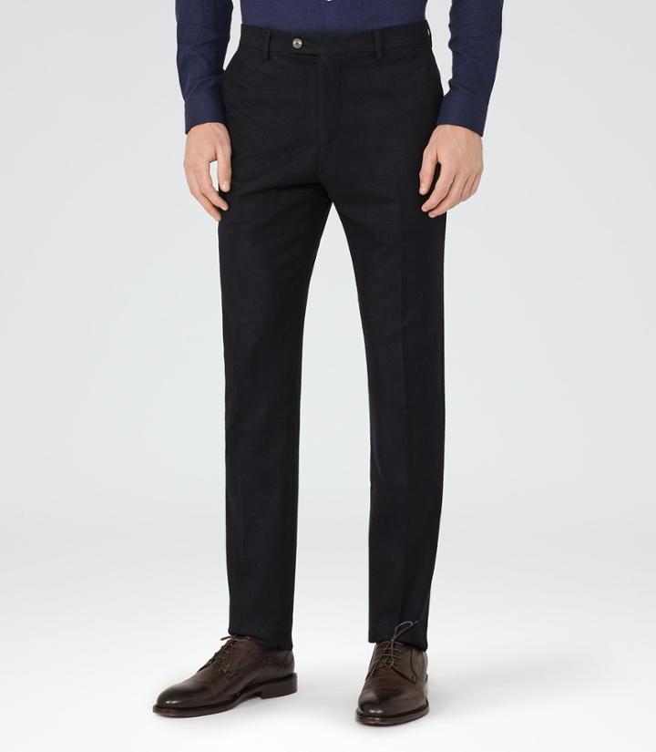Reiss Boston - Mens Slim-fit Tailored Trousers In Blue, Size 30