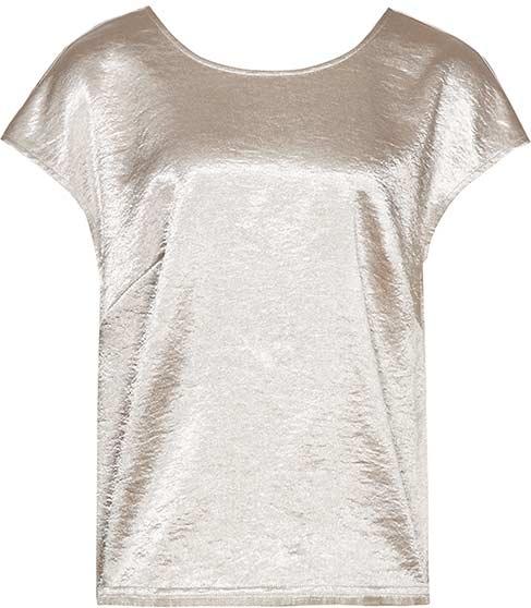 Reiss Rita Metallic Crop Top