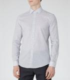 Reiss Captain - Mens Checked Slim-fit Shirt In White, Size S