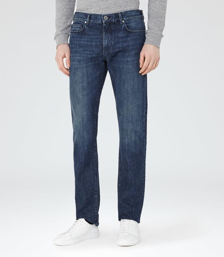 Reiss Tenda - Slim-fit Washed Jeans In Blue, Mens, Size 28