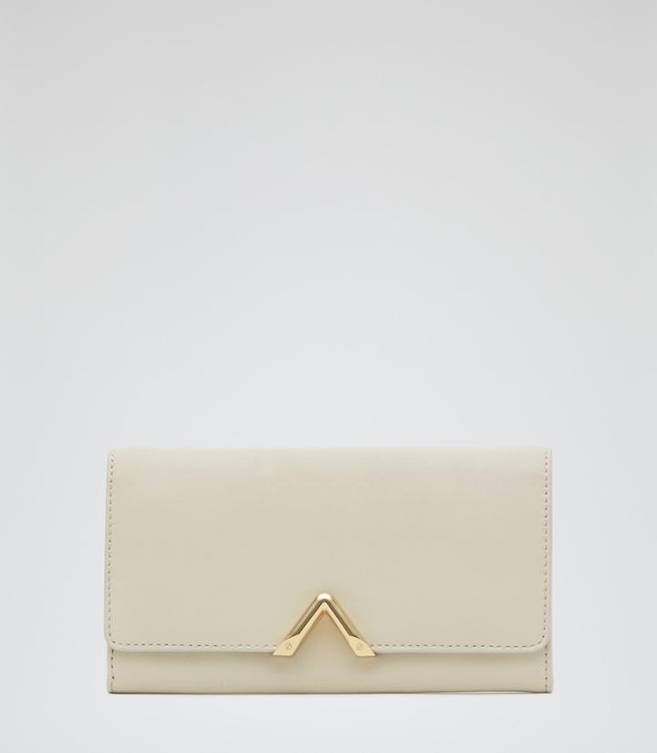Reiss Chaucer - Womens Leather Fold Wallet In White