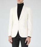 Reiss Ellis - Mens Shawl Collar Tuxedo Blazer In White, Size 36
