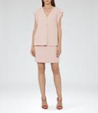 Reiss Tarquin - Womens Chain-detail Dress In Pink, Size 6