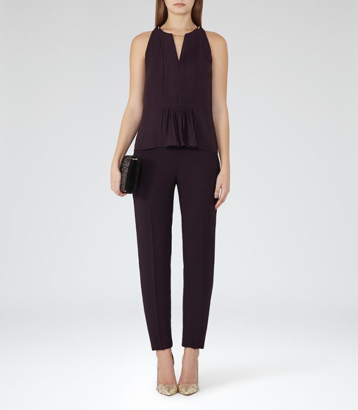 Reiss Roscoe - Womens Chain-detail Jumpsuit In Red, Size 4