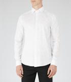 Reiss Dybala - Mens Flecked Slim Shirt In White, Size Xs