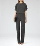 Reiss Granger - Open-shoulder Jumpsuit In Grey, Womens, Size 2