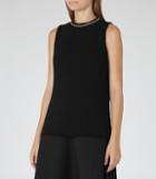 Reiss Bey - Womens Plisse Top In Black, Size 6