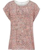 Reiss Coco - Womens Printed Silk-front T-shirt In Blue, Size Xs