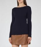 Reiss Nicky - Womens Ribbed-knit Jumper In Blue, Size 4