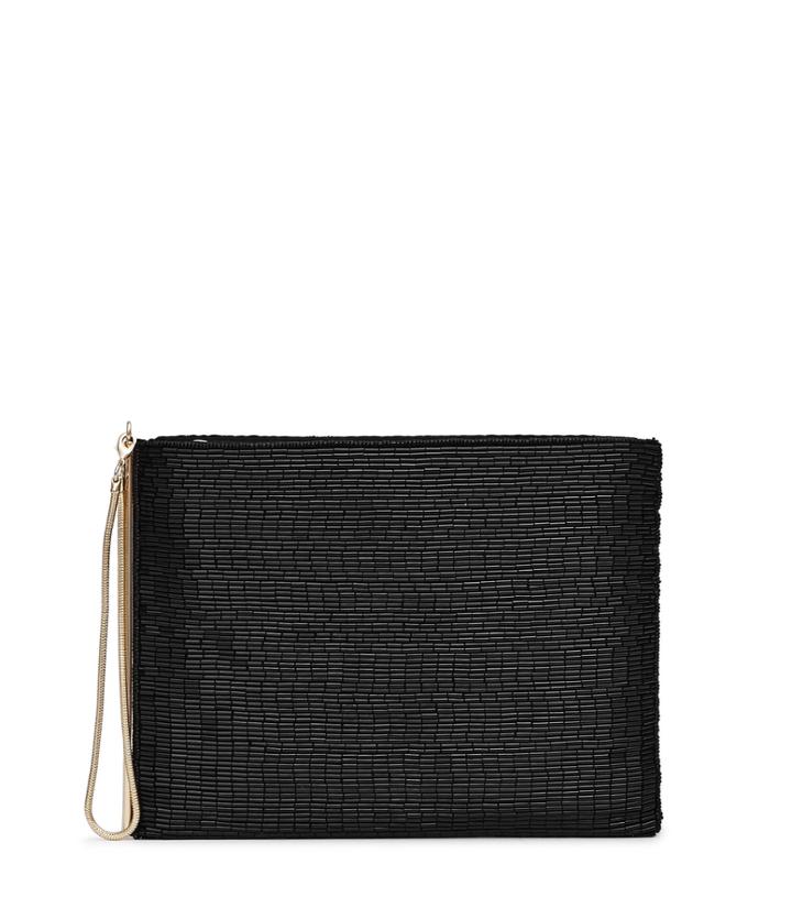 Reiss Christy - Beaded Clutch In Black, Womens