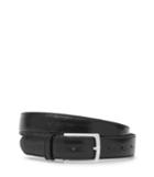 Reiss Coaster - Patterned Leather Belt In Black, Mens, Size 30