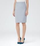 Reiss Wren Skirt - Tailored Pencil Skirt In Blue, Womens, Size 0