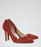 Reiss Venetia - Womens Suede Court Shoes In Red, Size 3