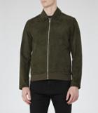 Reiss Holt - Suede Collared Jacket In Green, Mens, Size Xs