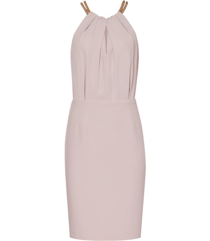 Reiss Odessa - Womens Chain Neck Detail Dress In Pink, Size 4