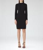 Reiss Irenina - Pleat-detail Dress In Black, Womens, Size 0