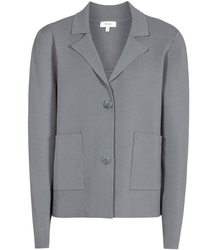 Reiss Thea - Womens Knitted Jacket In Green, Size Xs