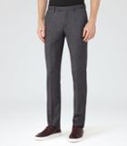 Reiss Paniche - Mens Checked Tailored Trousers In Blue, Size 28