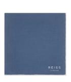 Reiss Horner - Mens Silk Piped Pocket Square In Blue