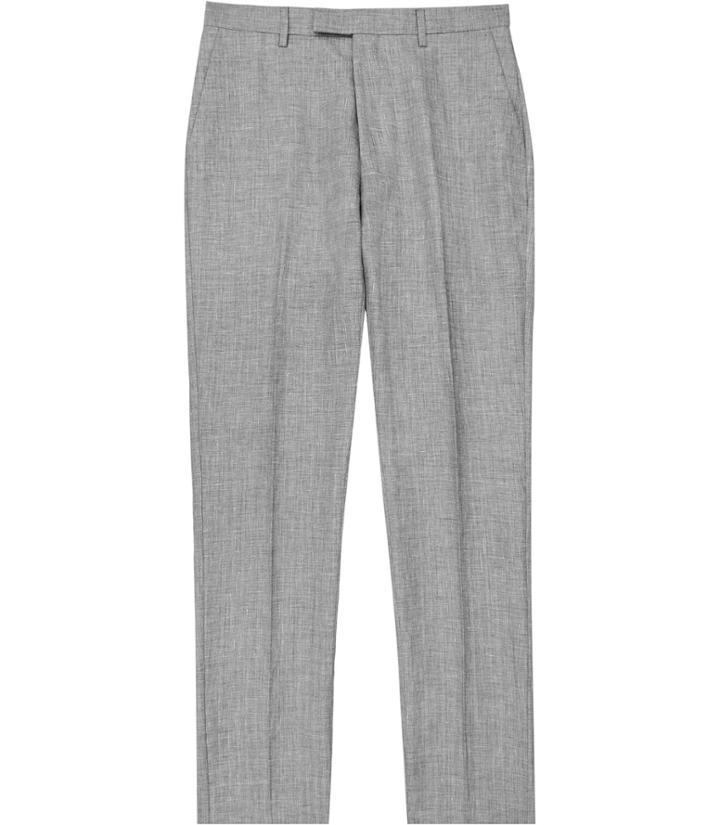Reiss Roman T - Mens Herringbone Trousers In Grey, Size 28