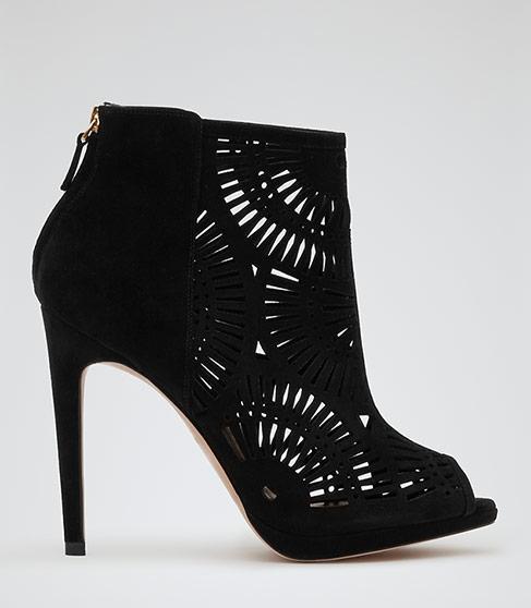 Reiss Jasmin Laser Cut Ankle Boots