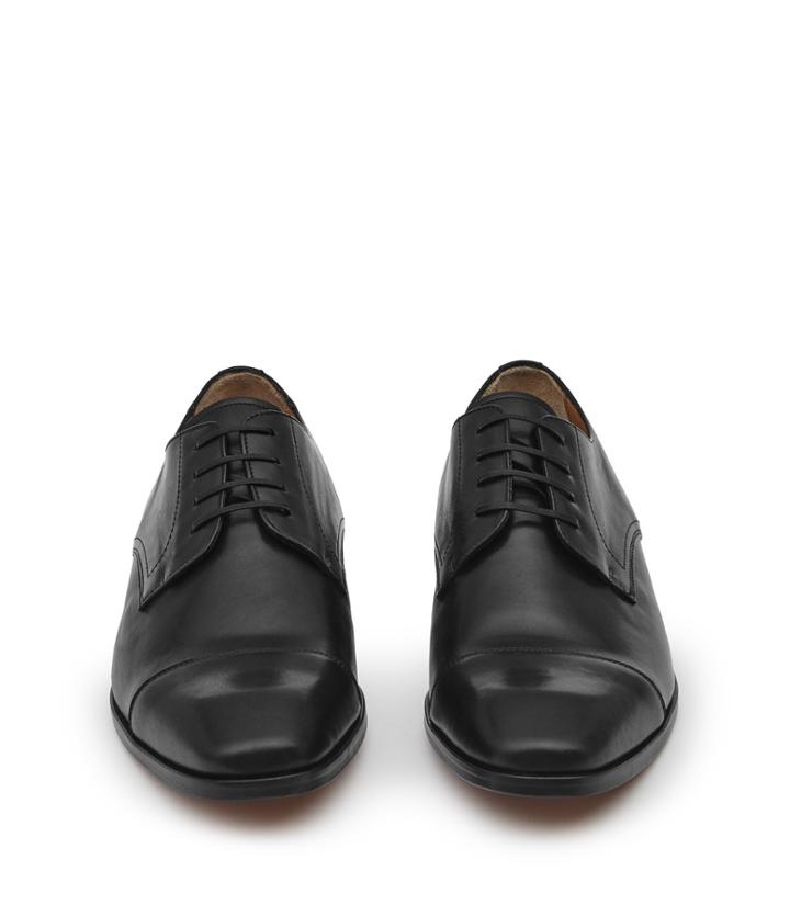 Reiss Finley - Mens Toe Cap Derby Shoes In Black, Size 8