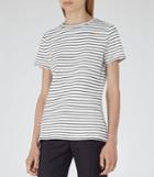 Reiss Toulouse - Womens Striped Jersey T-shirt In White, Size L