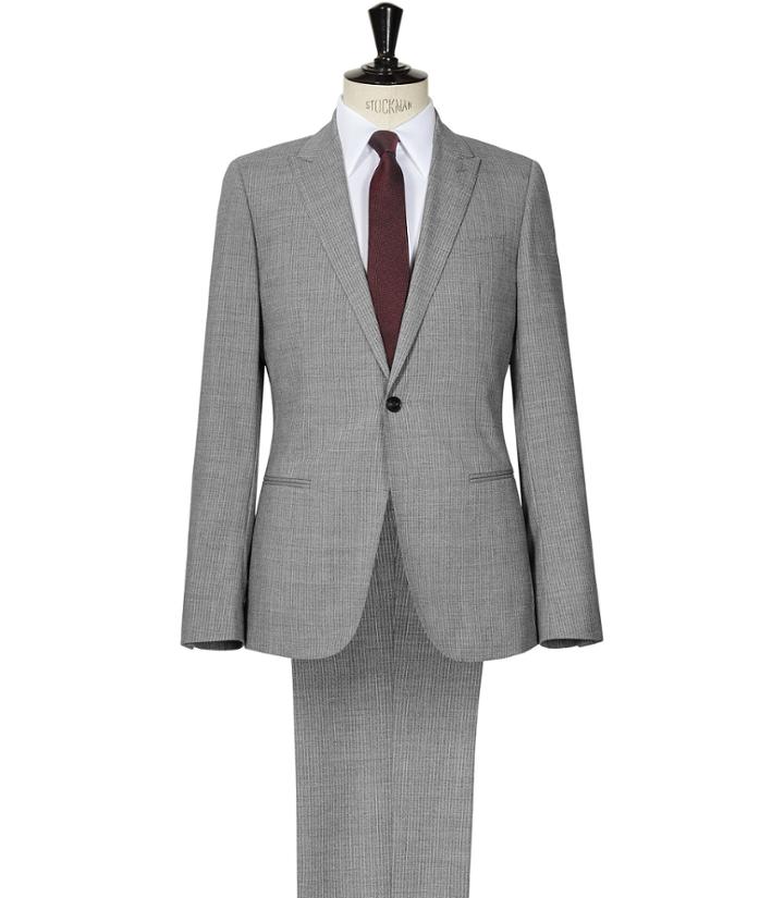 Reiss Rhine - Mens Striped Slim-fit Suit In Grey, Size 36