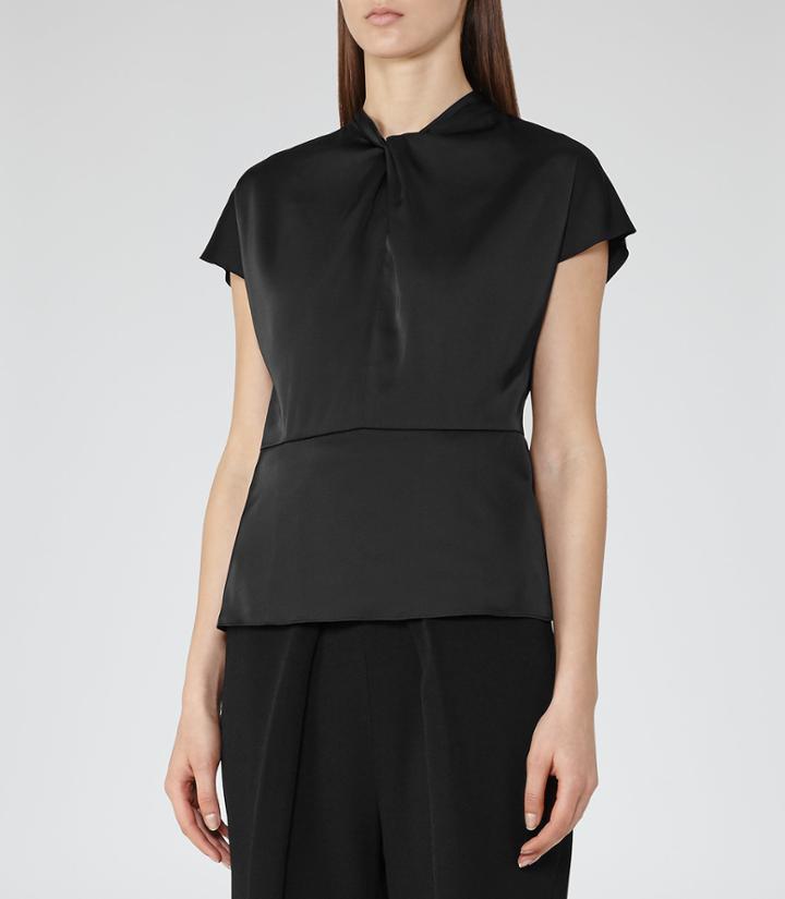 Reiss Trex - Womens Evening Top In Black, Size 6