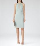 Reiss Kite - Womens Halterneck Dress In Blue, Size 4