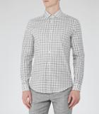 Reiss Mantaray - Mens Geometric Check Shirt In White, Size M