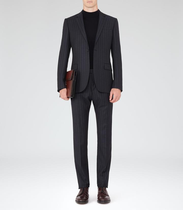 Reiss Capocci - Mens Pinstripe Suit In Grey, Size 38