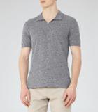 Reiss Marcelos - Open Collar Polo Shirt In Blue, Mens, Size Xs