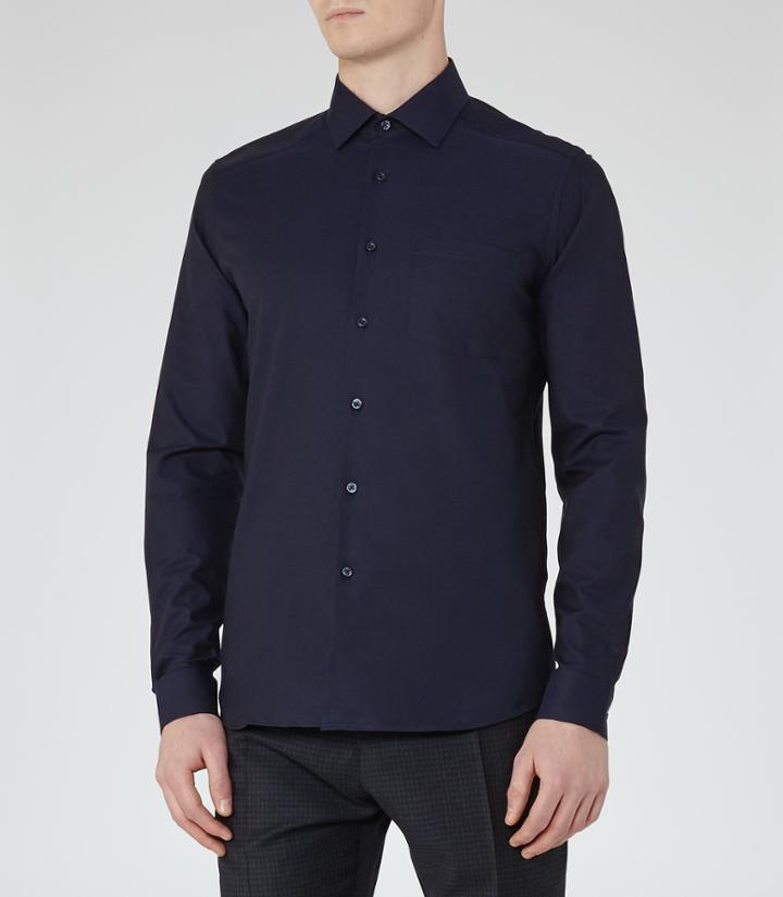 Reiss Jack - Slim-fit Shirt In Blue, Mens, Size S