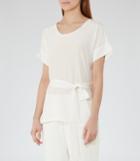 Reiss Bonn - Silk-front Top In White, Womens, Size Xs