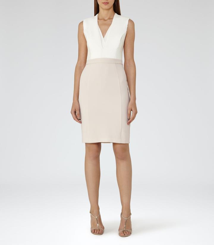Reiss Lourdes - Womens Block-colour Dress In White, Size 4