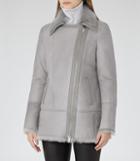 Reiss Nicole - Long-haired Shearling Coat In Grey, Womens, Size Xs