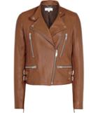 Reiss Alessia - Womens Leather Biker Jacket In Brown, Size 4