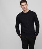 Reiss Snowy - Flecked Crew-neck Jumper In Black, Mens, Size Xs