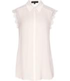 Reiss Tobias - Womens Lace-trim Shirt In Pink, Size 4