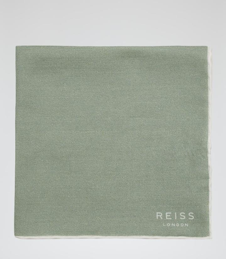 Reiss Marrs - Mens Piped Pocket Square In Brown, Size One Size
