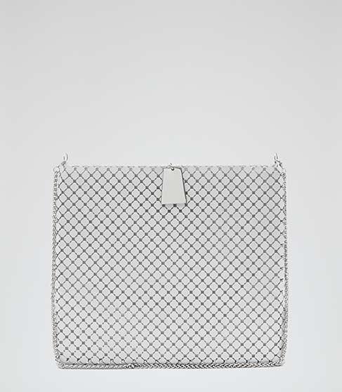 Reiss Freya High-shine Chainmail Clutch