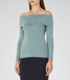 Reiss Ximena - Off-the-shoulder Jumper In Blue, Womens, Size M