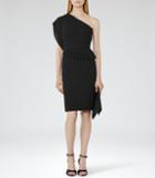 Reiss Jesse - Womens Plisse-detail Dress In Black, Size 6