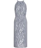 Reiss Cass - Womens Metallic Burnout Dress In Grey, Size 4