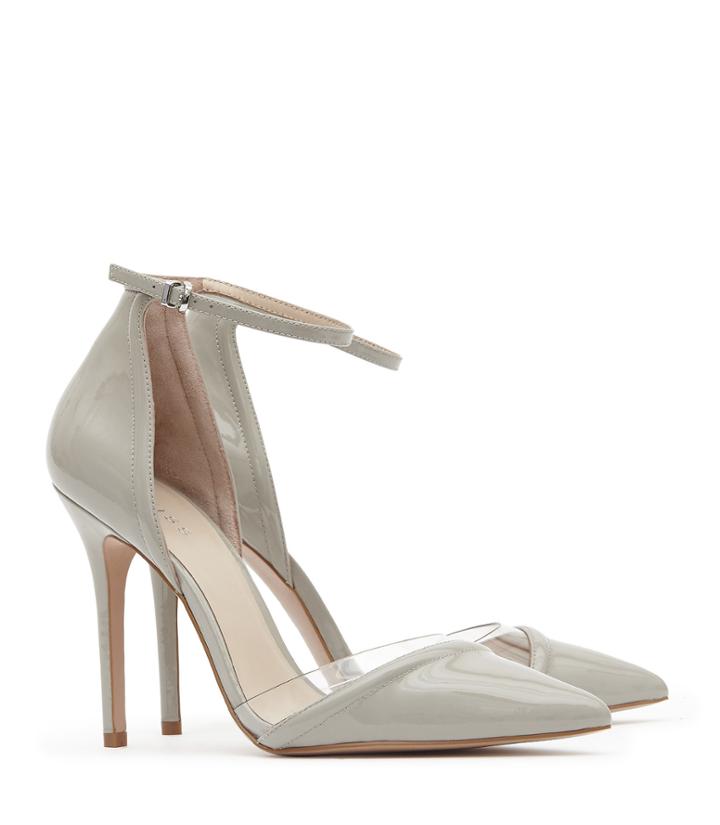 Reiss Gaia Patent - Womens Patent-leather And Vinyl Shoes In Grey, Size 5