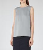 Reiss Alicia - Button-back Tank Top In Green, Womens, Size 0