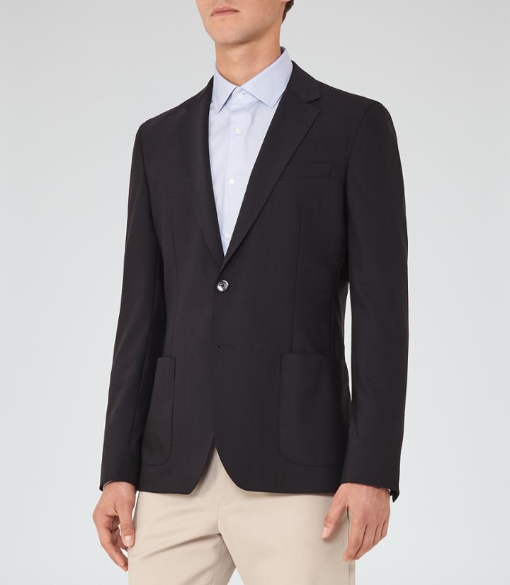 Reiss Gravity B - Mens Patch Pocket Blazer In Blue, Size 34
