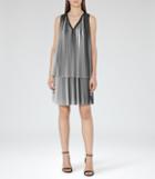 Reiss Nova - Womens Tiered Plisse Dress In White, Size 6
