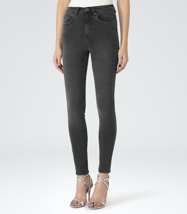 Reiss Helvin - High-rise Skinny Jeans In Grey, Womens, Size 24